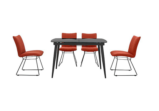 Ace Small Extending Dining Table and 4 Chairs - Orange