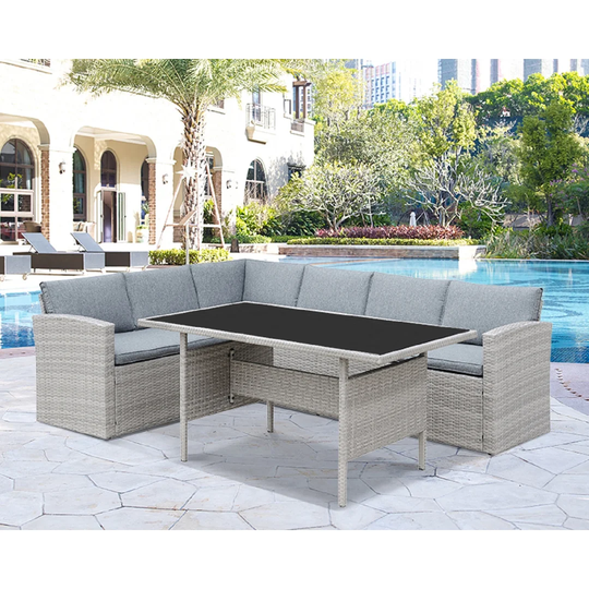 Vioria 6 Seater Rattan Corner Sofa Set