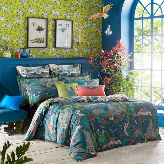 Blue/Green/Pink 100% Cotton 200 TC Reversible Duvet Cover
