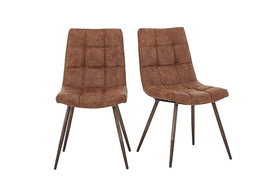 Walker Pair of Dining Chairs - Brown