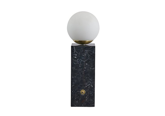 Orb Black Marble Table Lamp - Black