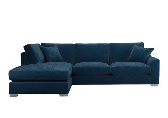 The Lounge Co. - Isobel Fabric Corner Sofa with Chaise End - Blue