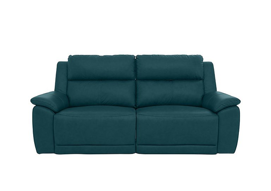 Utah 3 Seater Leather Sofa - Teal