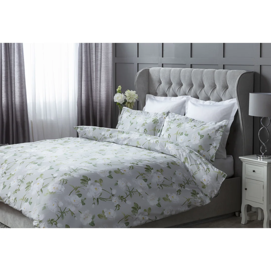 Zhane White/Blue/Green Cotton 200 TC Duvet Cover Set