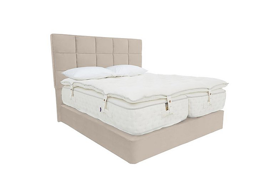 Harrison Spinks - Yorkshire 30,000 Divan Set with Zip and Link Mattress with Mattress Topper - Super King - Cream