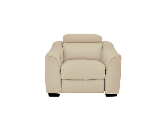 Elixir Leather Power Recliner Armchair - Beige- World of Leather