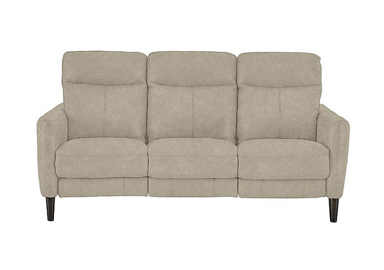 Compact Collection Petit 3 Seater Fabric Power Recliner Sofa - Cream
