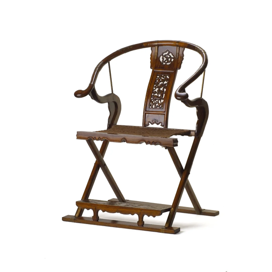 Folding Horseshoe Solid Wood Dining Chair