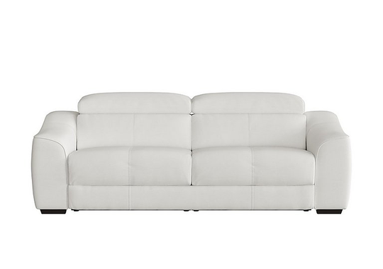 Elixir 3 Seater Leather Sofa Bed - White- World of Leather