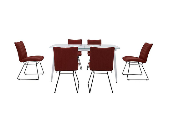 Ace Large Extending Dining Table and 6 Chairs - Orange