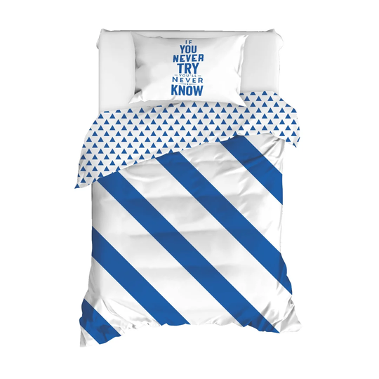 Prussia Blue/White Cotton 120 TC Duvet Cover Set
