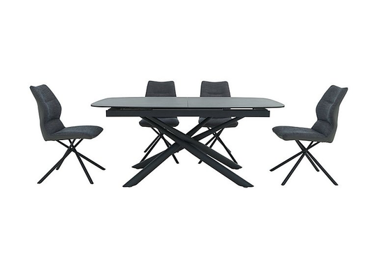 Zeppelin Extending Dining Table and 4 Side Dining Chairs
