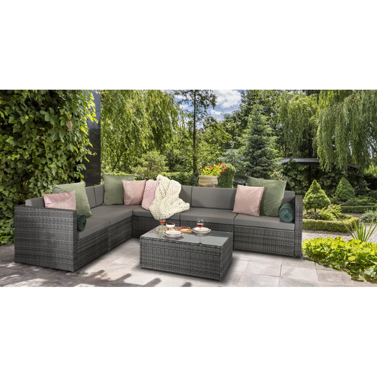 Bogarella 5 Seater Rattan Effect Sofa Set