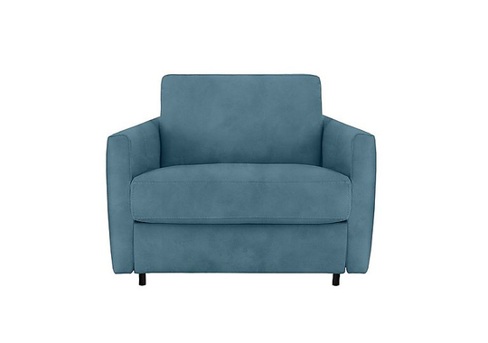 Nicoletti - Alcova Fabric Chair Sofa Bed with Slim Arms - Blue