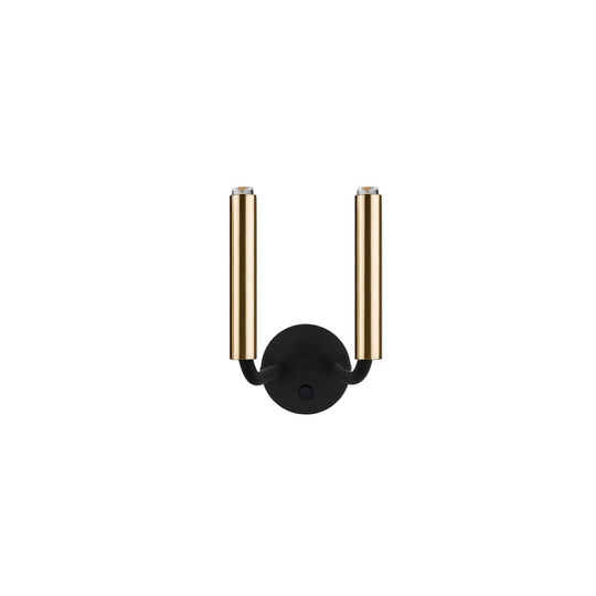 Saenz 2 - Light Black/Gold Candle Wall Light