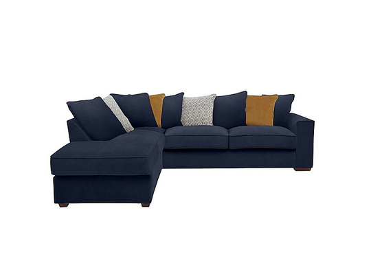 Cory Fabric Corner Chaise Scatter Back Sofa Bed - Blue