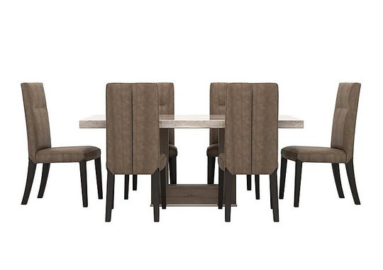 Stone International - Valentina Dining Table with 6 Dining Chairs