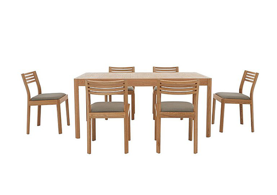 Ercol - Ella Medium Extending Dining Table and 6 Dining Chairs - Brown