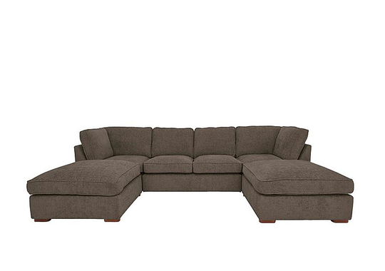 Emilia Large U-Shaped Corner Sofa - Brown