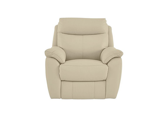 Snug Leather Armchair - Beige- World of Leather
