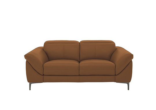 Galaxy 2 Seater Power Sofa with Power Headrests - Brown- World of Leather