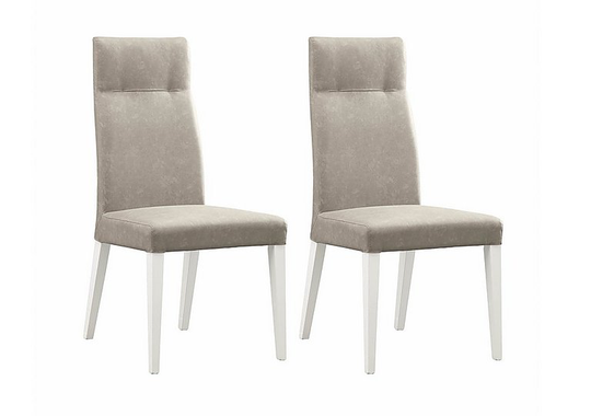 ALF - Fascino Pair of Faux Leather Dining Chairs - Beige