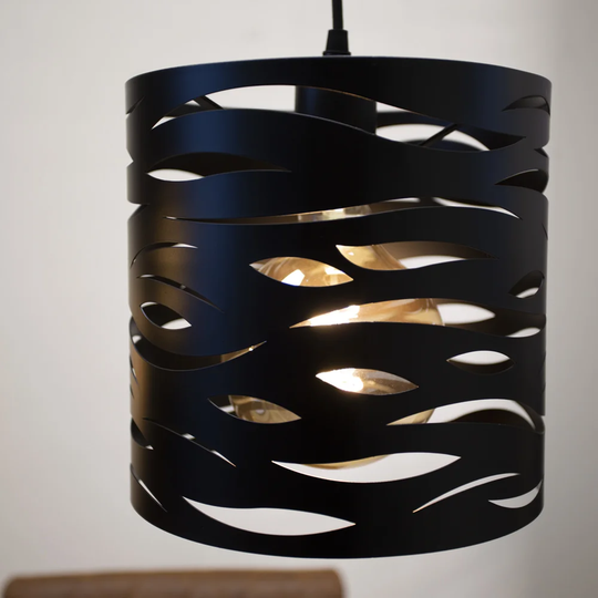 1 - Light Single Geometric Pendant with Rope Accents