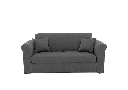 Versatile Small 2 Seater Fabric Sofa Bed with Scroll Arms - Grey