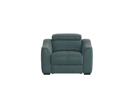 Elixir Leather Manual Recliner Armchair - Green- World of Leather