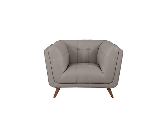 Rene Leather Armchair - Grey