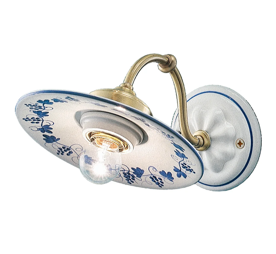 Asti 1 - Light White/Gold/Blue Armed Sconce
