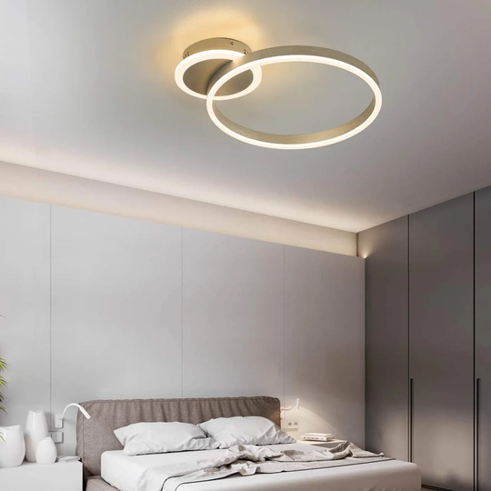 Ivy Bronx LED Ceiling Lamp Living Room Ceiling Light Lamp Bedroom Dimmable With Remote Control 37W 48Cm Ring Design Modern Ceiling Lighting For Study
