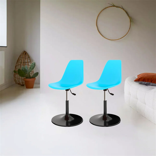 Swivel Dining Chairs 2 Pcs Turquoise PP