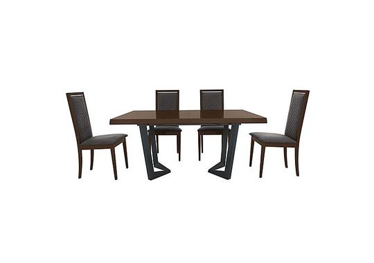 Palazzo 200cm Extending Dining Table in Dark Walnut with 4 Rombi Dining Chairs