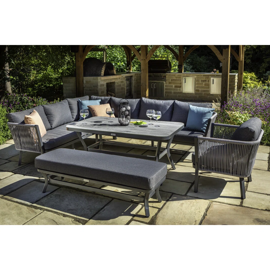 Dubai Rectangular Casual Dining Set With 2 Seat Bench