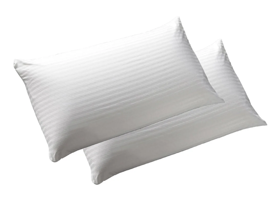 Satin Stripe Pillow Pair Hollowfibre Filling - Firm