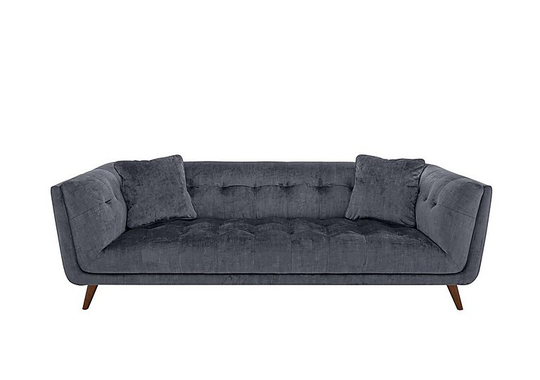 Rene 3 Seater Fabric Sofa - Grey