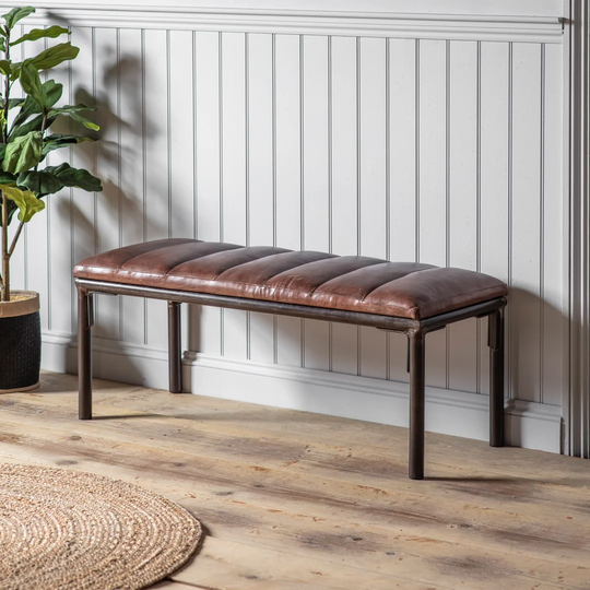 Sauceda Leather Bench