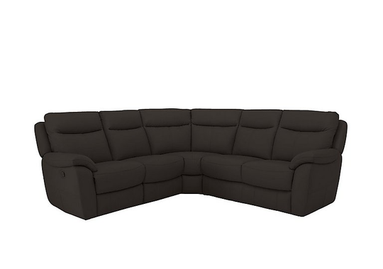 Snug Leather Manual Recliner Corner Sofa - Brown- World of Leather