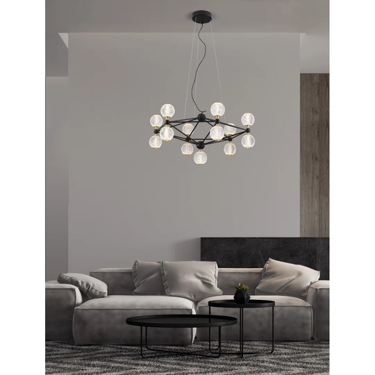 Abian 13 - Light Wagon Wheel Globe LED Pendant