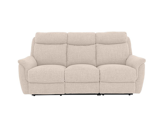 Orlando 3 Seater Fabric Power Recliner Sofa with Power Headrests - Cream