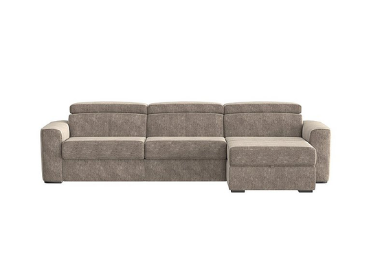 Infinity Fabric Corner Chaise Sofa Bed with Storage - Mink