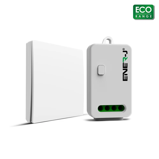 Aliber 1 Gang Wireless Kinetic Wifi Receiver Bundle Kit Wall Mount & Remote Combo Light Switch