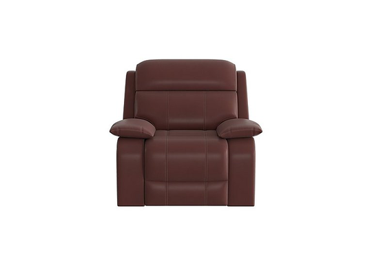 Moreno Leather Manual Recliner Armchair - Red- World of Leather