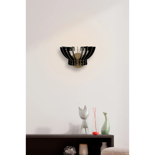 Terpstra 1 - Light Dimmable Gold Flush Mounted Sconce