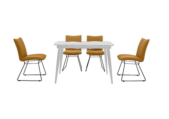 Ace Small Extending Dining Table and 4 Chairs - Yellow