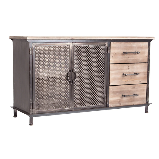 Somonauk 120 Cm Wide 3 Drawer Iron Sideboard