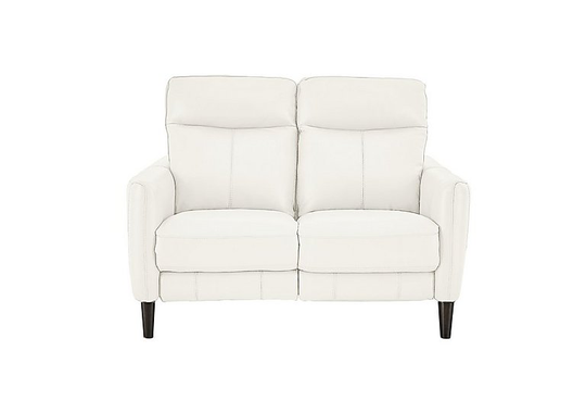 Compact Collection Petit 2 Seater Leather Sofa - White- World of Leather