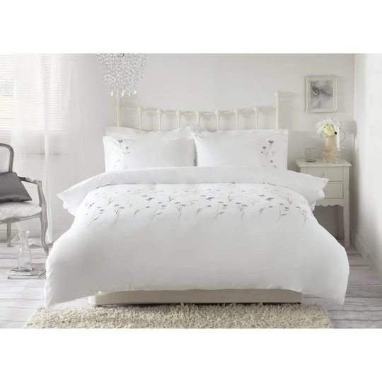 Kayne White Cotton 200 TC Duvet Cover Set