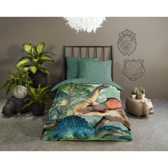Bed linen 135x200+1-80x80 Kids Good Morning No.30003Green